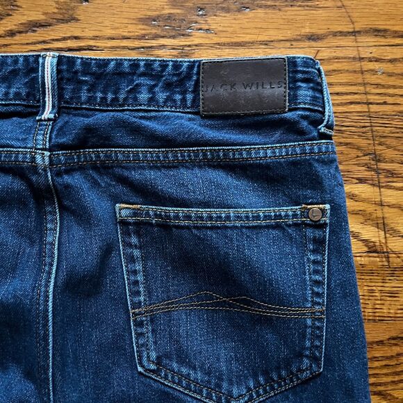 Jack Wills Selvedge Jeans Men 32x27 Dark Wash Blue Button Fly Hipster Cropped - Picture 11 of 11